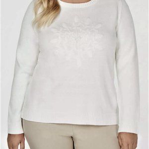 CHRISTMAS SNOWFLAKE PULLOVER  SWEATER EMBROIDERED PLUS